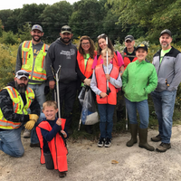 A volunteer team from CEC after cleaning up a site at the CYS 26 Secor Kickoff.